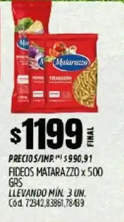 Supermercados Yaguar Matarazzo fideos oferta