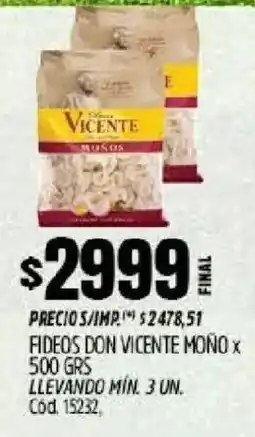 Supermercados Yaguar Don vicente fideos moño oferta