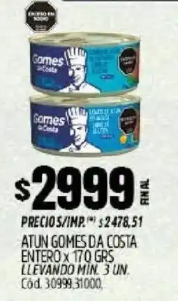 Supermercados Yaguar Gomes da costa atun entero oferta