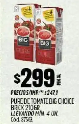 Supermercados Yaguar Big pure de tomate choice brick oferta
