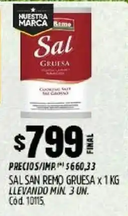 Supermercados Yaguar San remo sal gruesa oferta