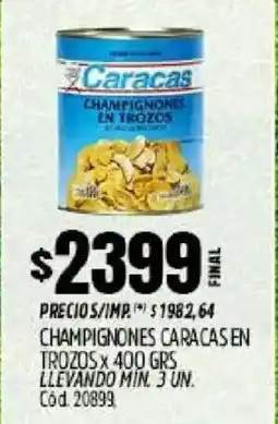 Supermercados Yaguar Caracas champignones en trozos oferta