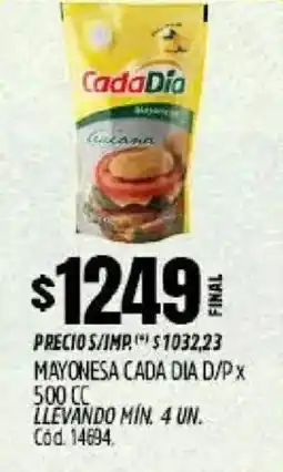 Supermercados Yaguar Dia mayonesa cada d/p oferta