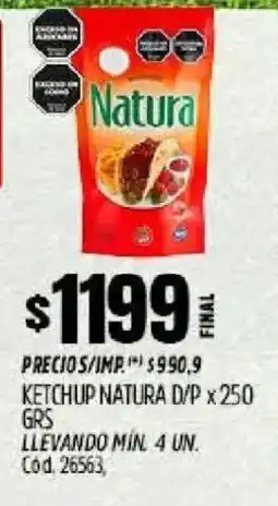 Supermercados Yaguar Natura ketchup d/p oferta