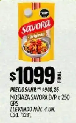Supermercados Yaguar Savora mostaza d/p oferta