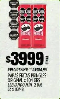 Supermercados Yaguar Pringles papas fritas original oferta