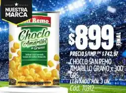 Supermercados Yaguar San remo choclo amarillo grano oferta