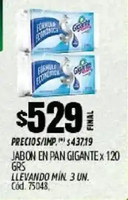 Supermercados Yaguar Gigante jabon en pan oferta