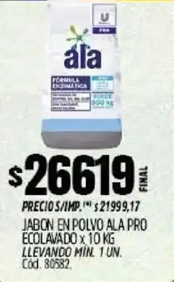 Supermercados Yaguar Ala jabon en polvo pro ecolavado oferta