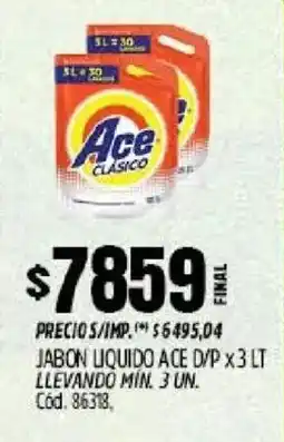 Supermercados Yaguar Ace jabon liquido d/p oferta