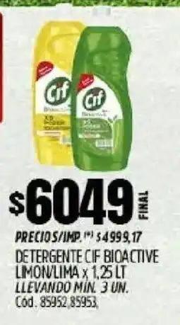 Supermercados Yaguar Cif detergente bioactive limon/lima oferta