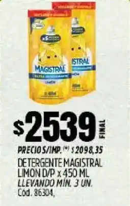 Supermercados Yaguar Magistral detergente limon d/p oferta