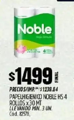 Supermercados Yaguar Noble papel higienico hs oferta