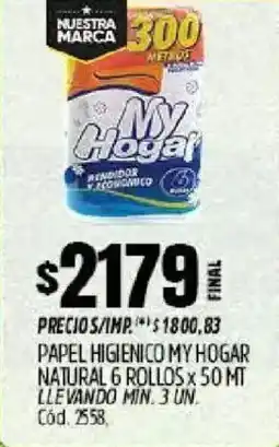 Supermercados Yaguar My hogar papel higienico natural oferta