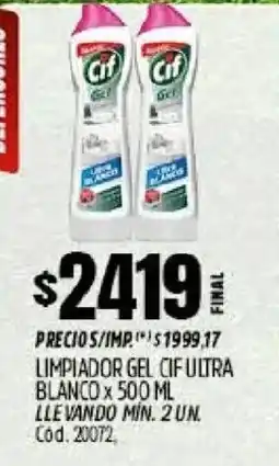 Supermercados Yaguar Cif limpiador gel cifultra blanco oferta