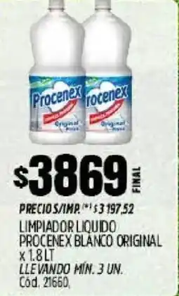 Supermercados Yaguar Procenex limpiador liquido blanco original oferta