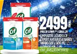 Supermercados Yaguar Cif limpiador liquido expert antigrasa/bano/ vidrio dzp oferta