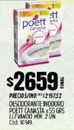 Supermercados Yaguar Poett desodorante inodoro canasta oferta