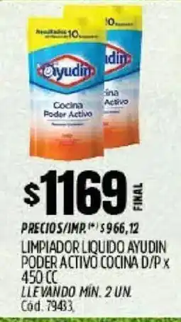 Supermercados Yaguar Ayudín limpiador liquido poder activo cocina d/p oferta