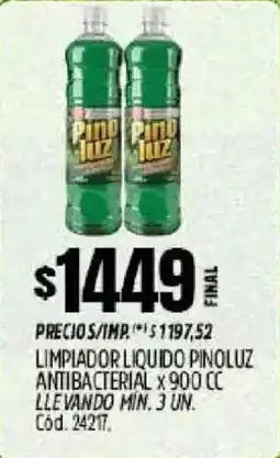 Supermercados Yaguar Pinoluz limpiador liquido antibacterial oferta
