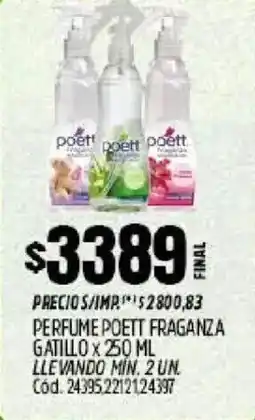 Supermercados Yaguar Poett perfume fraganza gatillo oferta