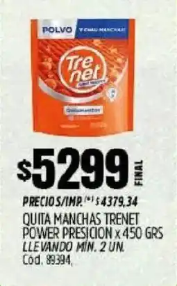 Supermercados Yaguar Trenet quita manchas power presicion oferta