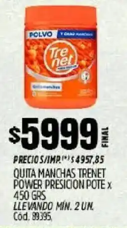 Supermercados Yaguar Trenet quita manchas power presicion pote oferta