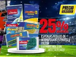 Supermercados Yaguar Patito y vileda esponjas/rollos de acero/guantes oferta