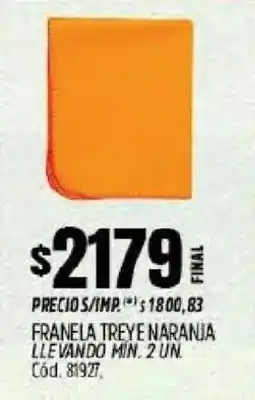 Supermercados Yaguar Franela treye naranja oferta