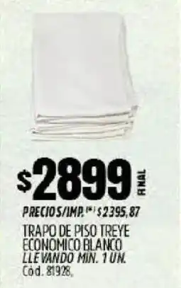 Supermercados Yaguar TRAPO DE PISO TREYE ECONOMICO BLANCO oferta