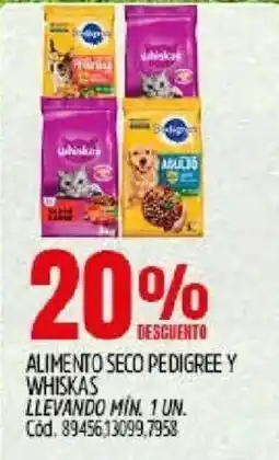 Supermercados Yaguar Pedigree y whiskas alimento seco oferta