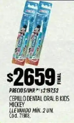 Supermercados Yaguar Oral B cepillo dental kids mickey oferta