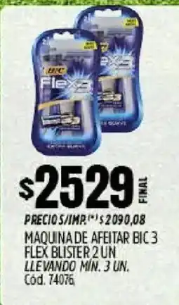Supermercados Yaguar Bic maquina de afeitar 3 flex blister oferta