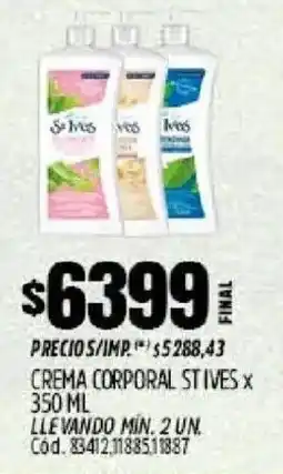 Supermercados Yaguar St. ives crema corporal oferta