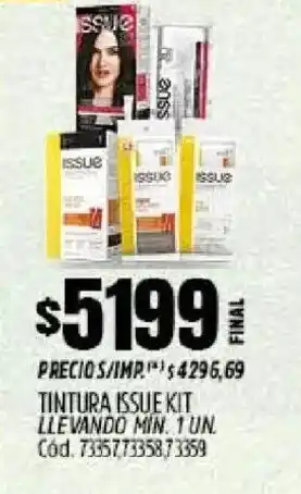 Supermercados Yaguar Issue tintura kit oferta