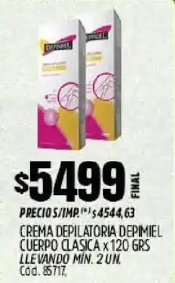 Supermercados Yaguar Depimiel crema depilatoria cuerpo clasica oferta