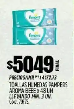 Supermercados Yaguar Pampers toallas humedas aroma bebe oferta