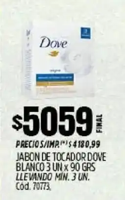Supermercados Yaguar Dove jabon de tocadordove blanco oferta