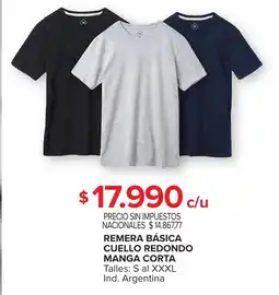 Carrefour Maxi Remera básica cuello redondo manga corta oferta
