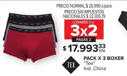 Carrefour Maxi Tex pack x 3 boxer oferta