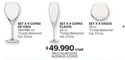 Carrefour Maxi Cristal bohemia set x 4 copas de vino oferta