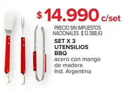 Carrefour Maxi Set x 3 utensilios bbq oferta