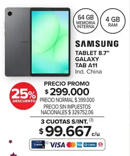 Carrefour Maxi Samsung tablet 8.7" galaxy tab a11 oferta