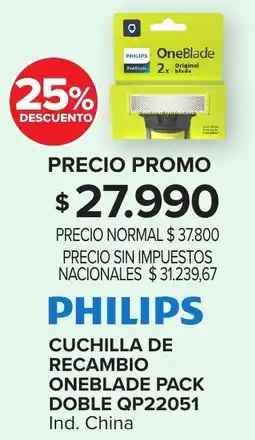 Carrefour Maxi Philips cuchilla de recambio oneblade pack doble oferta