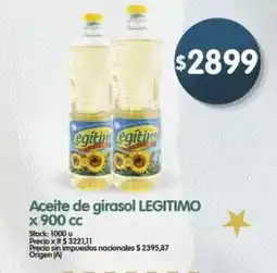 Supermercados Buenos Días Legitimo aceite de girasol oferta