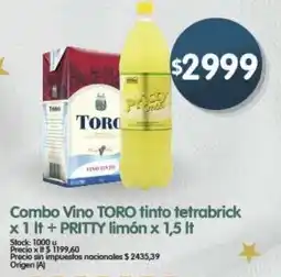 Supermercados Buenos Días Toro combo vino tinto tetrabrick oferta