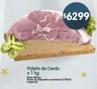 Supermercados Buenos Días Paleta de cerdo oferta