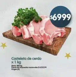 Supermercados Buenos Días Costeleta de cerdo oferta