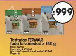 Supermercados Buenos Días Fermar tostadas toda la variedad oferta