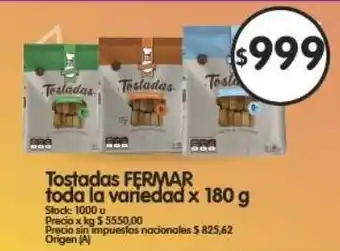 Supermercados Buenos Días Fermar tostadas toda la variedad oferta